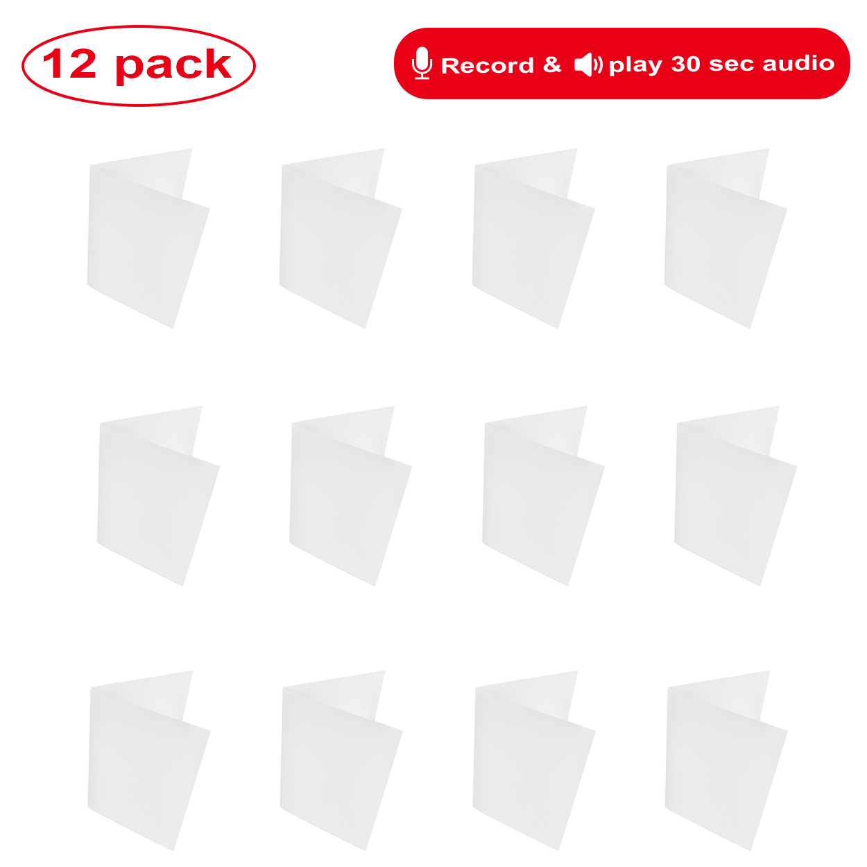 Blank Recordable Greeting Cards (12-Pack)