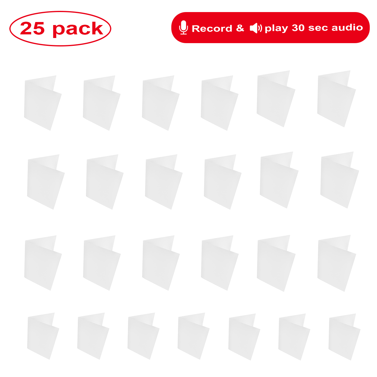 Blank Recordable Greeting Cards (25-Pack)