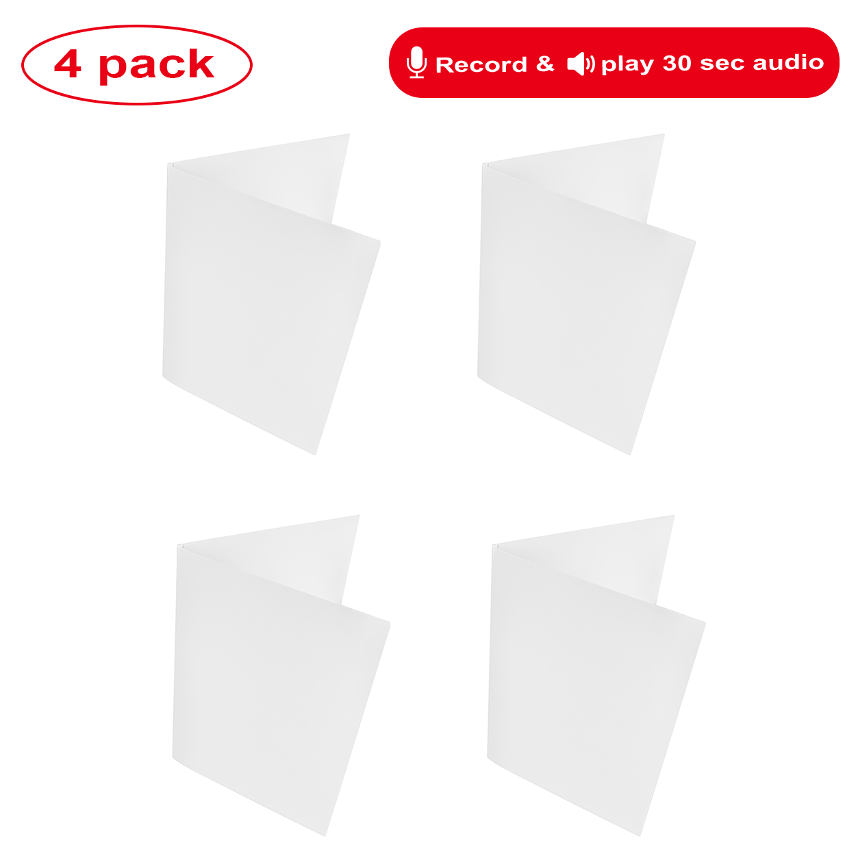 Blank Recordable Greeting Cards (4-Pack)