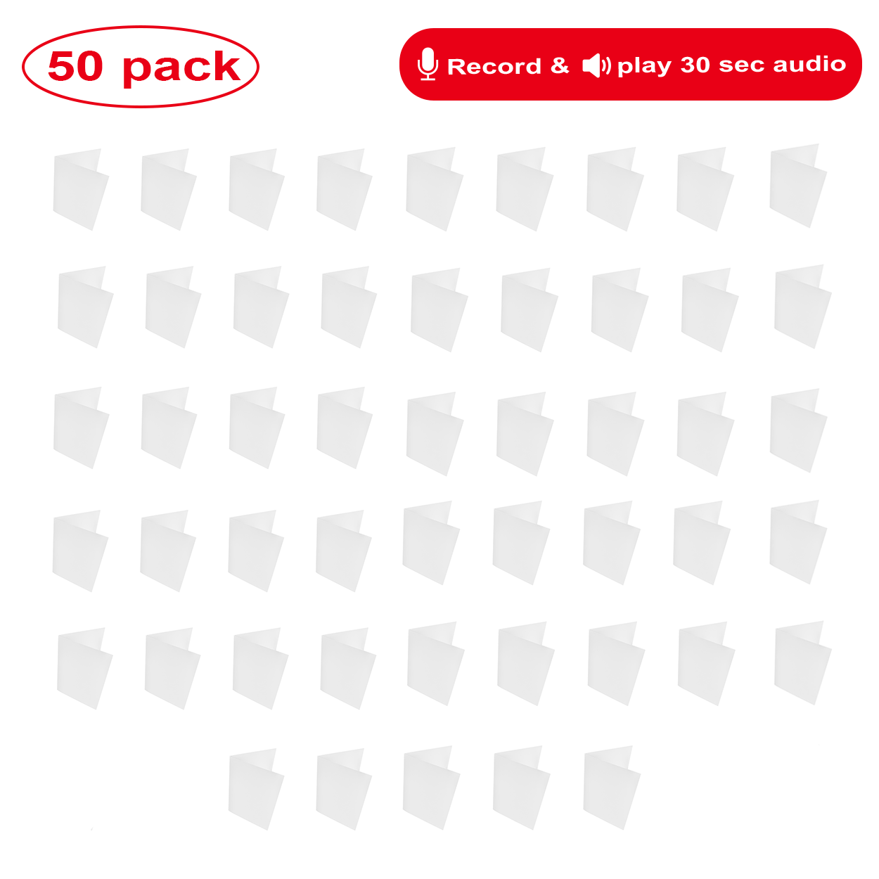 Blank Recordable Greeting Cards (50-Pack)