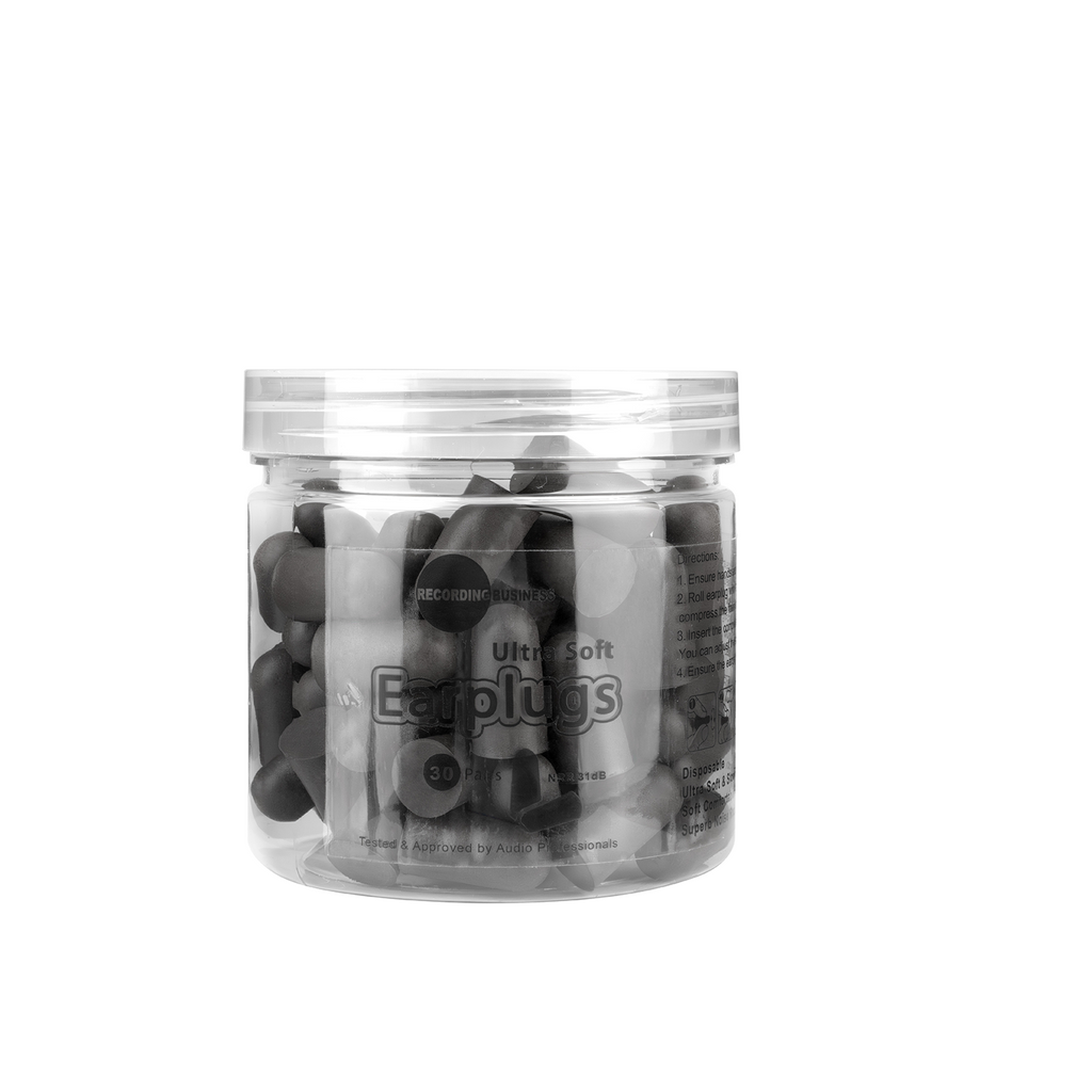 Black Ultra Soft Earplugs 31dB NRR (30 Pairs)