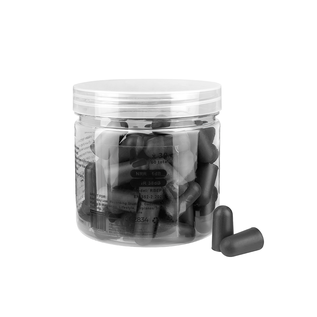 Black Ultra Soft Earplugs 31dB NRR (30 Pairs)