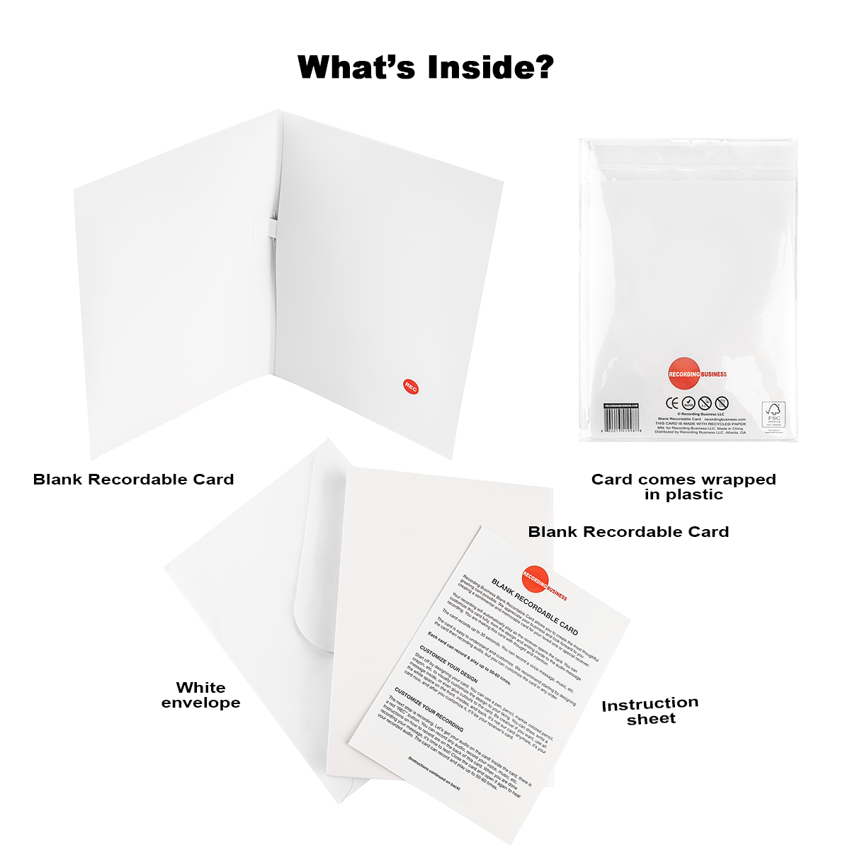 Blank Recordable Greeting Cards (12-Pack)