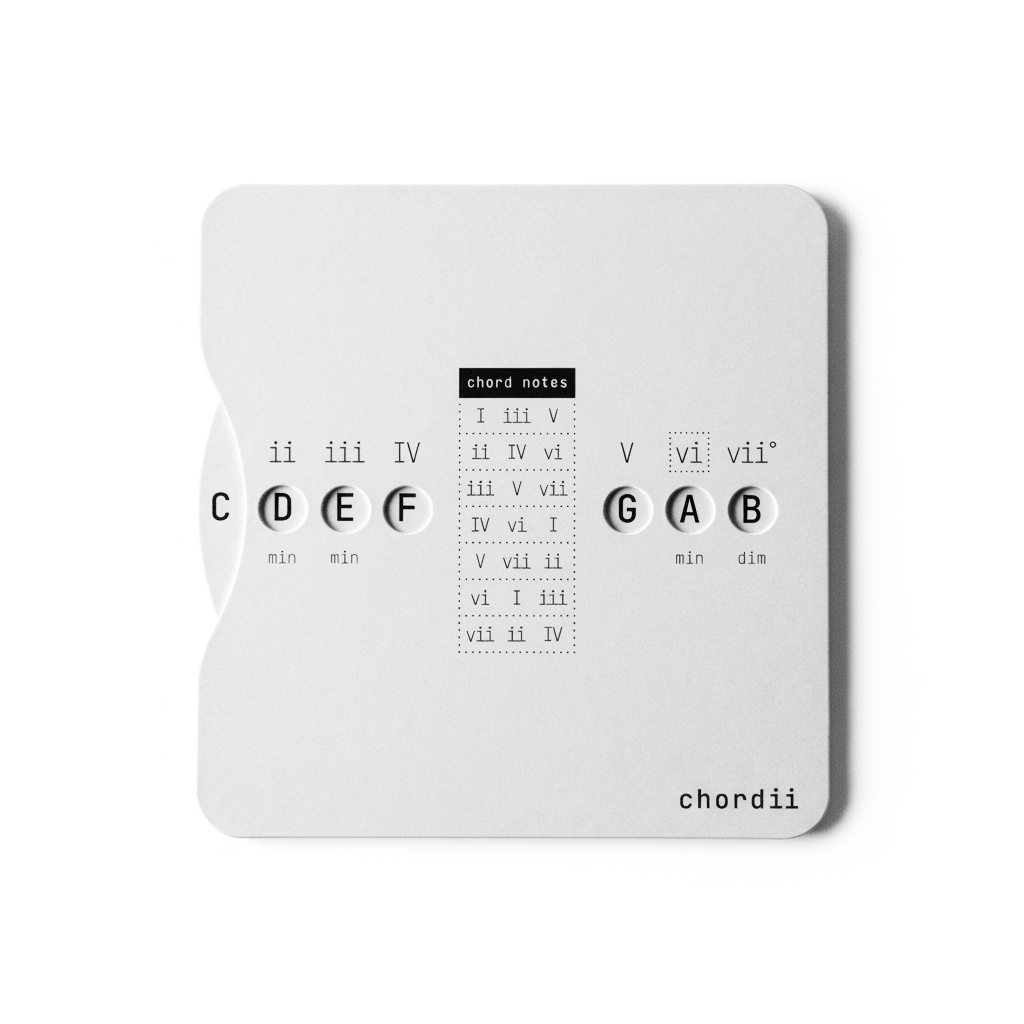 Chordii Roman Numeral Music Theory Wheel (White)