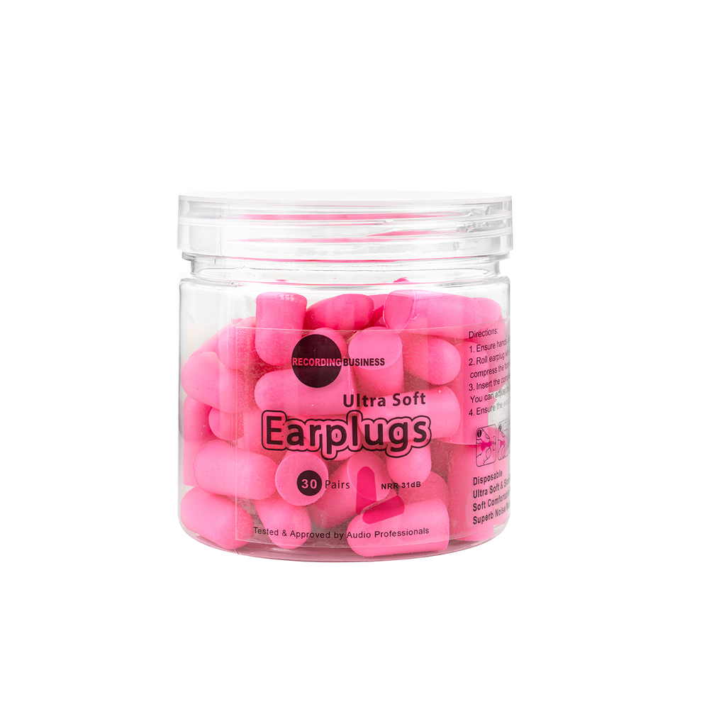Pink Ultra Soft Earplugs 31dB NRR (30 Pairs)