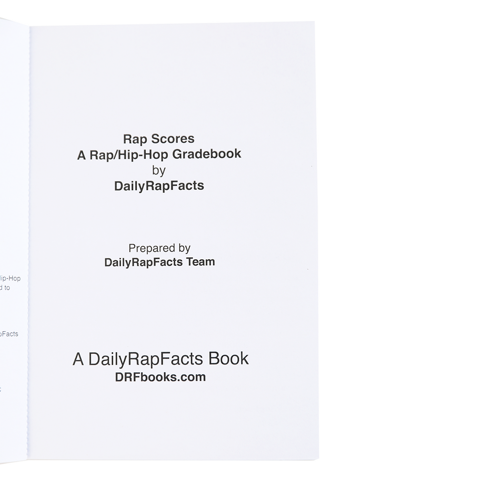 Book cover of 'Rap Scores: A Rap/Hip-Hop Gradebook' by DailyRapFacts with a white background.