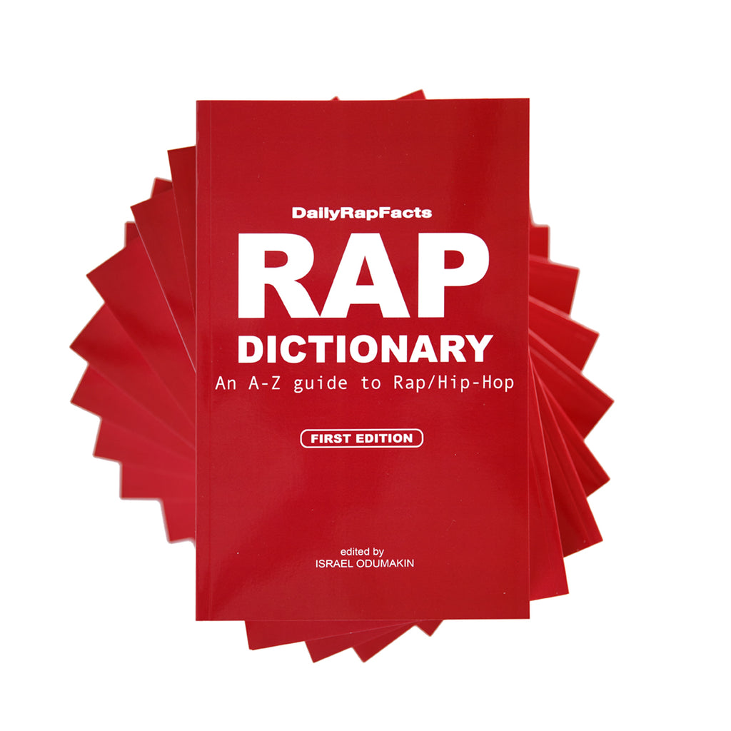 Red book titled 'RAP DICTIONARY'