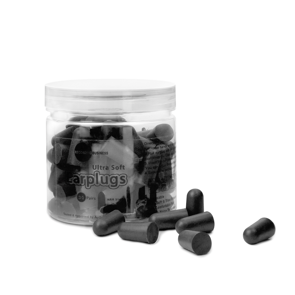 Black Ultra Soft Earplugs 31dB NRR (30 Pairs)