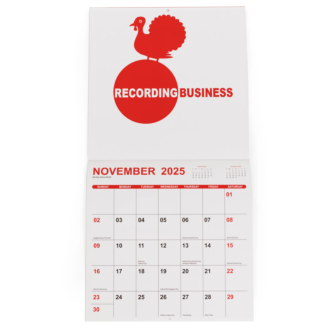 Recording Business 2025 Calendar