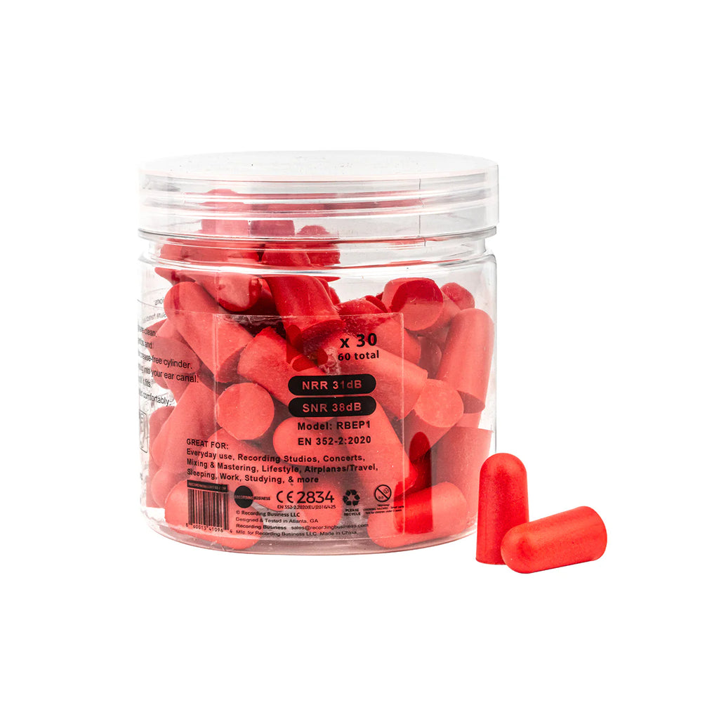 Red Ultra Soft Earplugs 31dB NRR (30 Pairs)