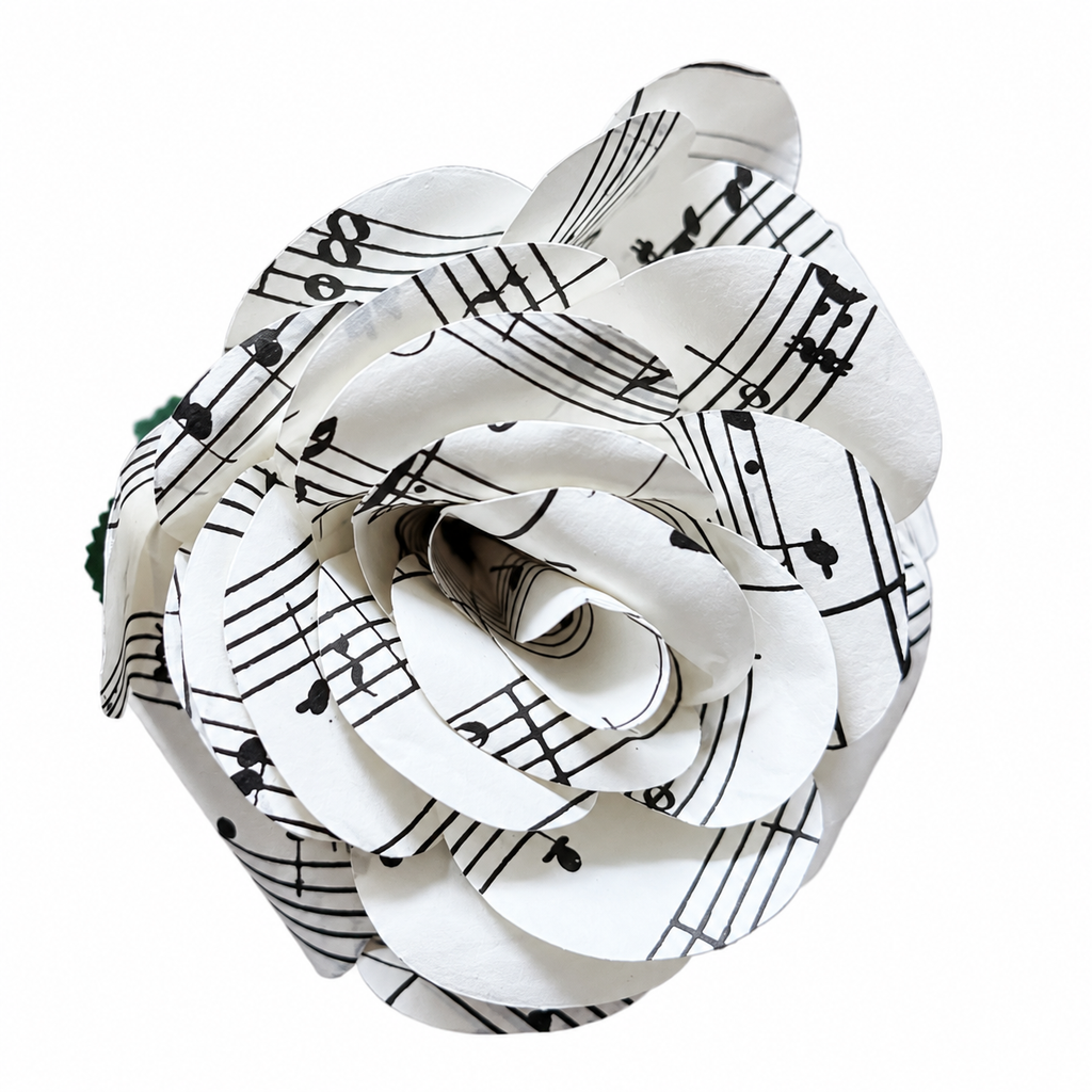 Shroses: Sheet Music Rose Paper Flowers