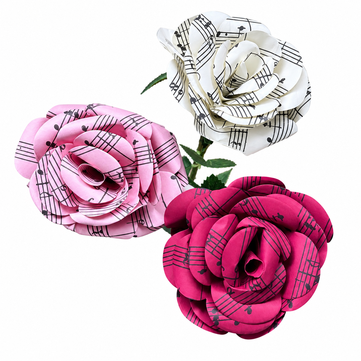 Shroses: Sheet Music Rose Paper Flowers
