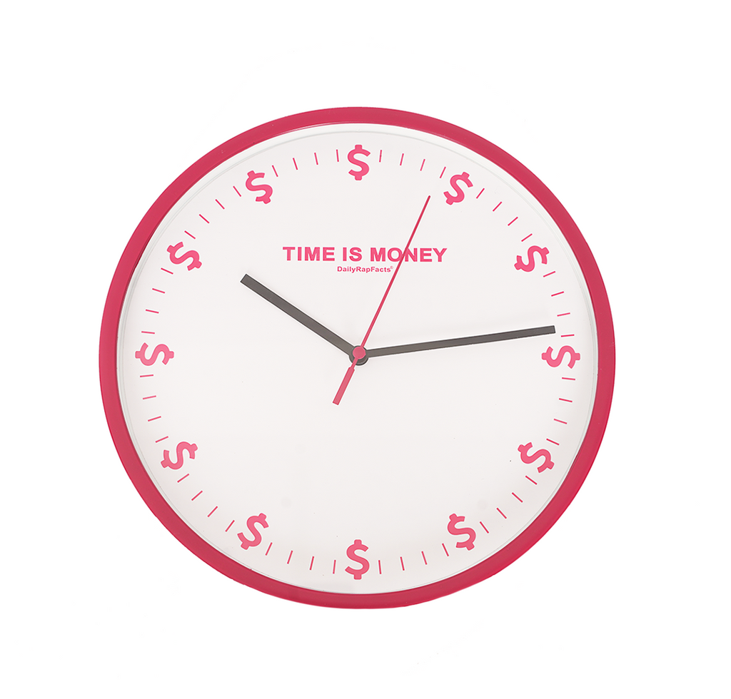  Time Is Money Clock Red